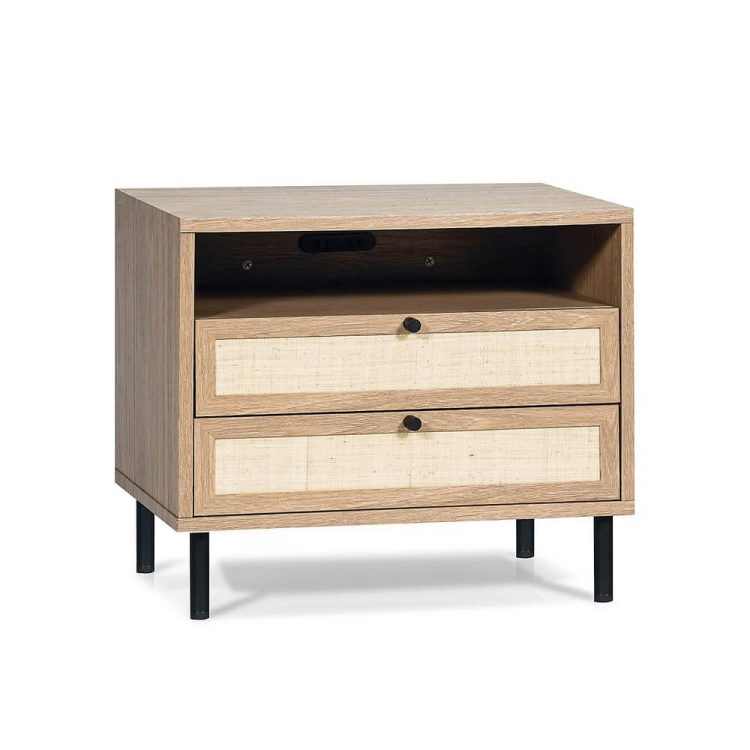Mila 2-Drawer & Open Shelf Night/Side Table