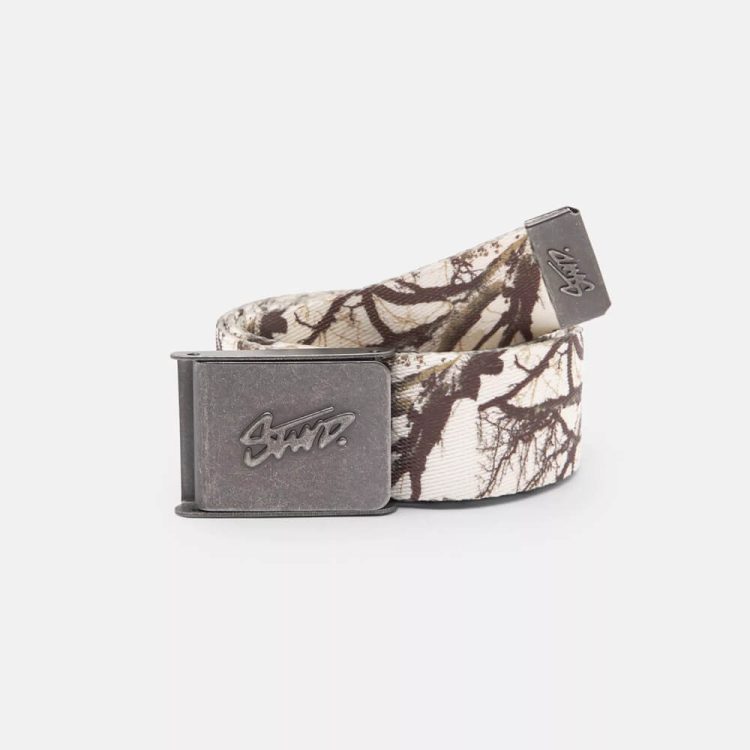 Faux leather belt with logo
